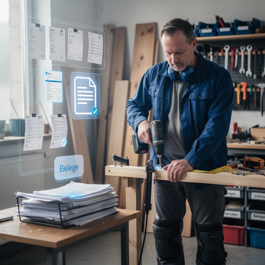 Titelbild: Eingangsrechnungen digitalisieren: Wie Handwerksbetriebe Stunden pro Woche sparen