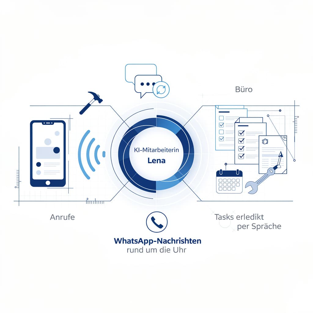 Titelbild: Lena im Handwerk: Wie Ihre KI-Mitarbeiterin Anrufe, WhatsApp und das Büro übernimmt