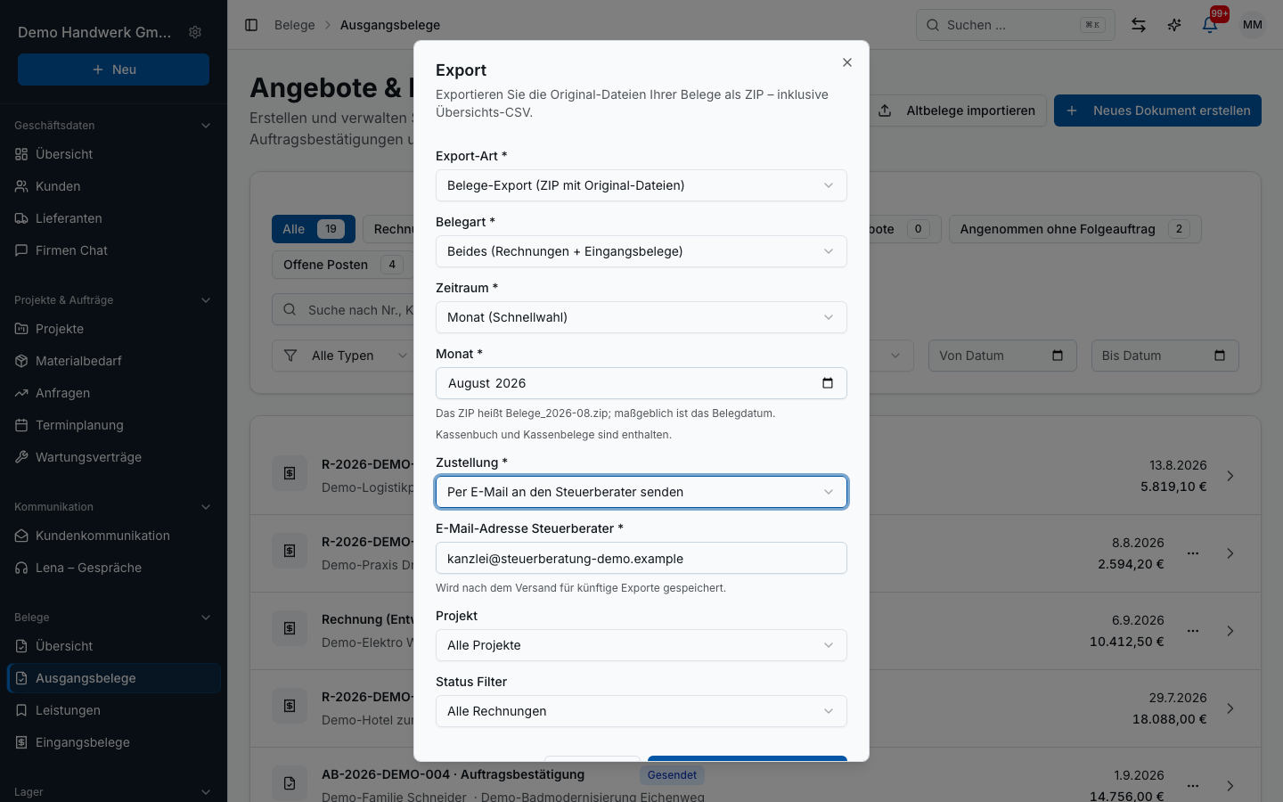 Buchhaltung & Steuerberater in Bleno – Produktansicht