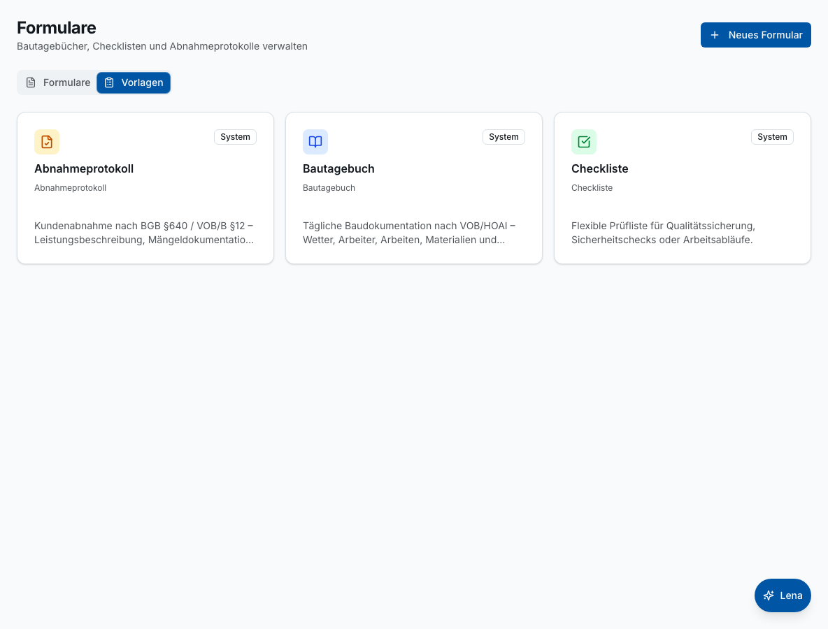 Digitale Formulare in Bleno: Checklisten für jedes Gewerk