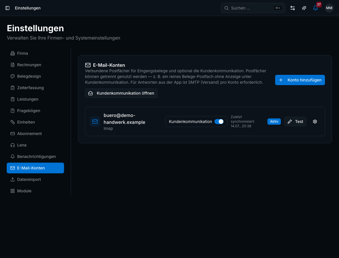 E-Mail-Integration in Bleno: Gmail & Outlook verbinden