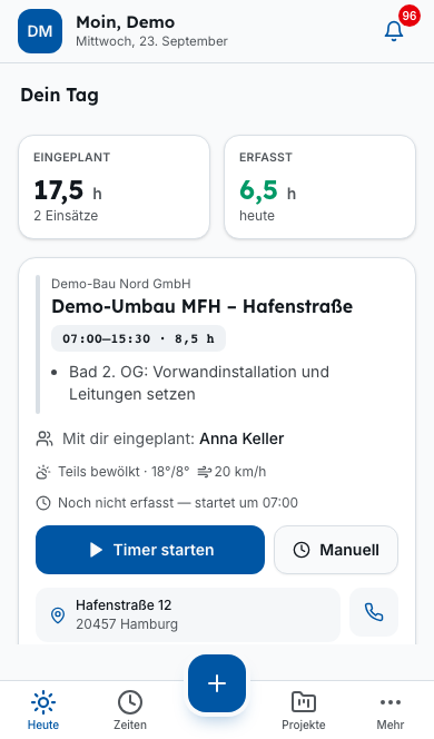 Mitarbeiter-App in Bleno: Morgens aufs Handy schauen – und los