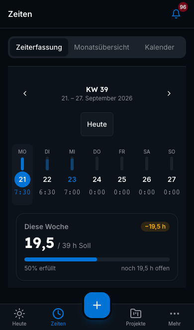 Mitarbeiter-App in Bleno: Zeiten buchen in Sekunden