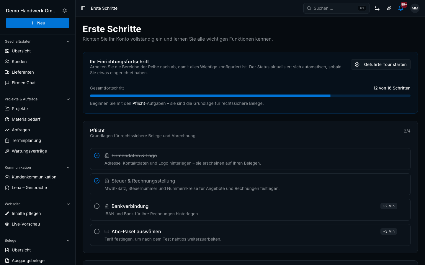 Umstieg & Einrichtung in Bleno – Produktansicht