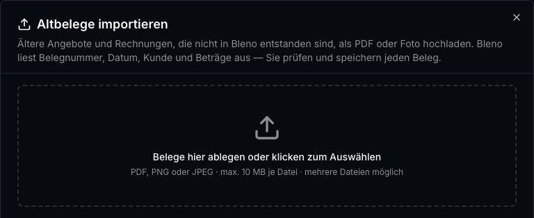 Umstieg & Einrichtung in Bleno: Alte Angebote und Rechnungen per KI einlesen