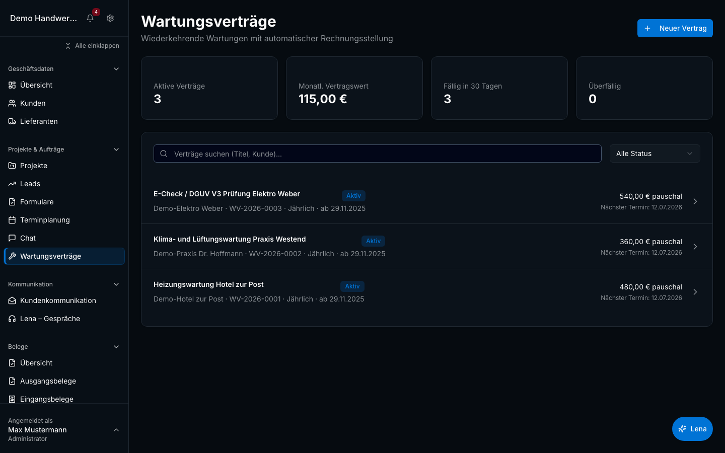 Wartungsverträge in Bleno – Produktansicht