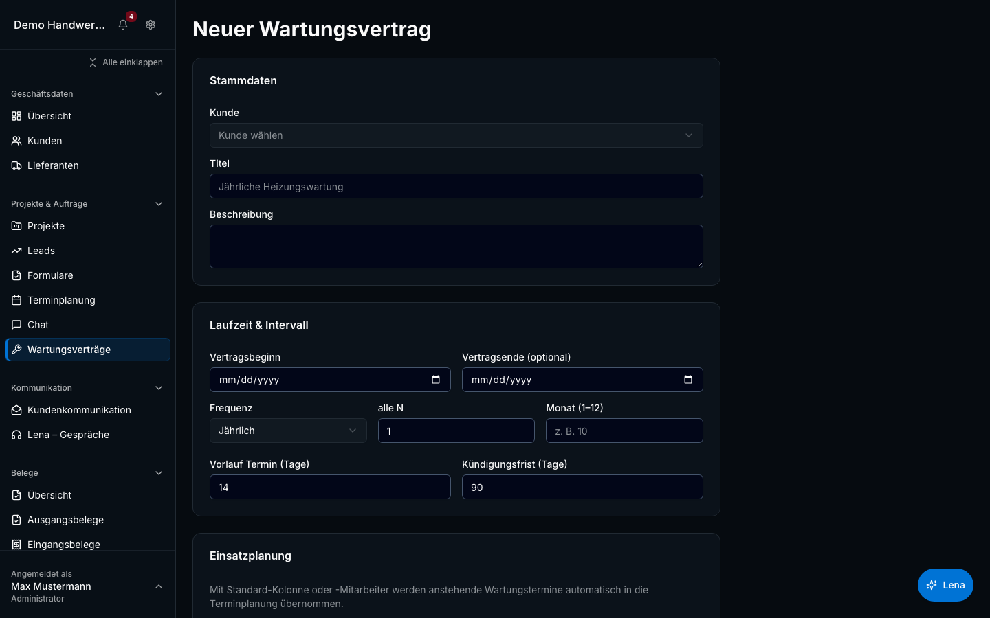 Wartungsverträge in Bleno: Vertrag digital unterschreiben lassen